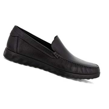 Men's Ecco S Lite Moc Classic Casual Shoes Black | SG 470AHK